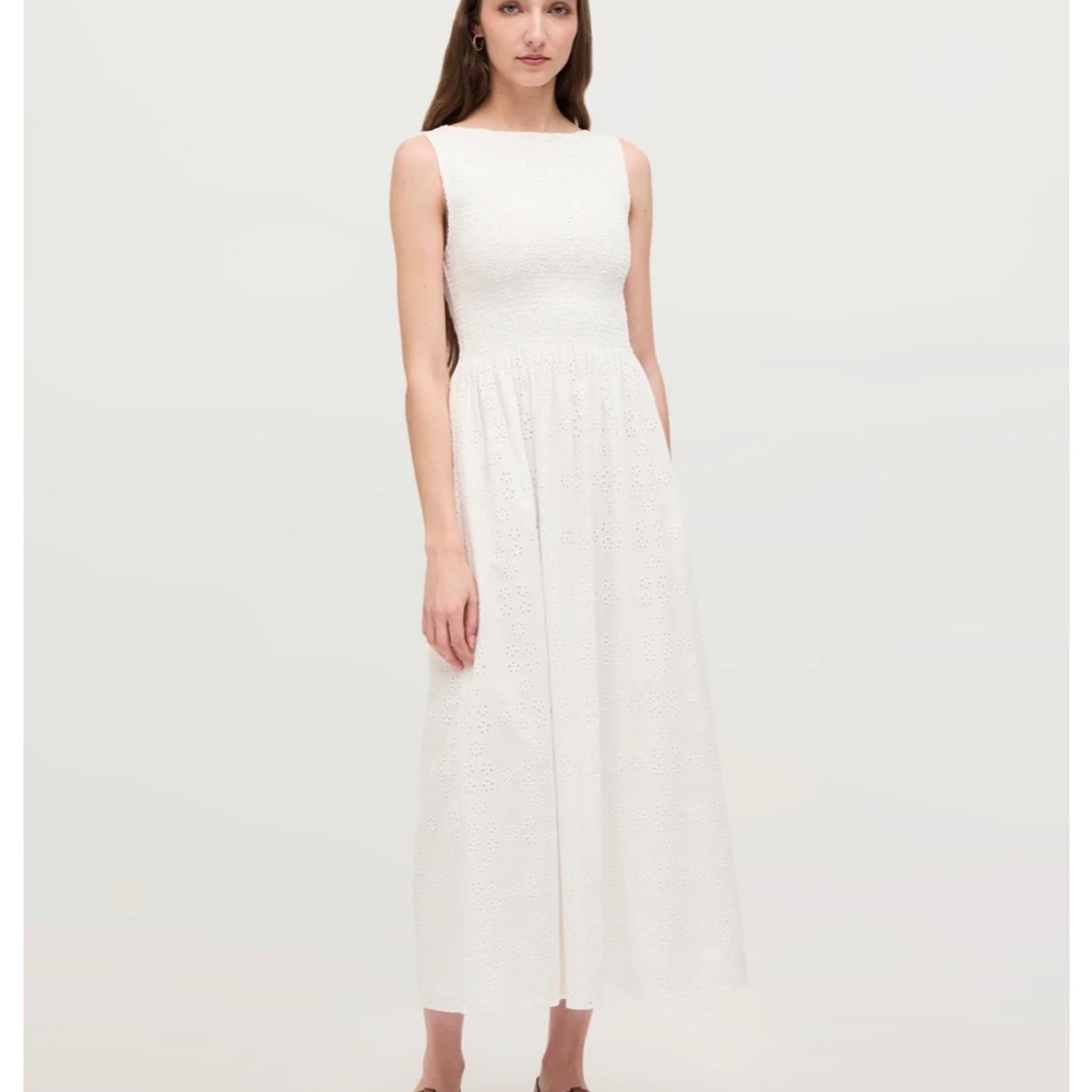 Hill House Cosima Nap Dress White Eyelet M